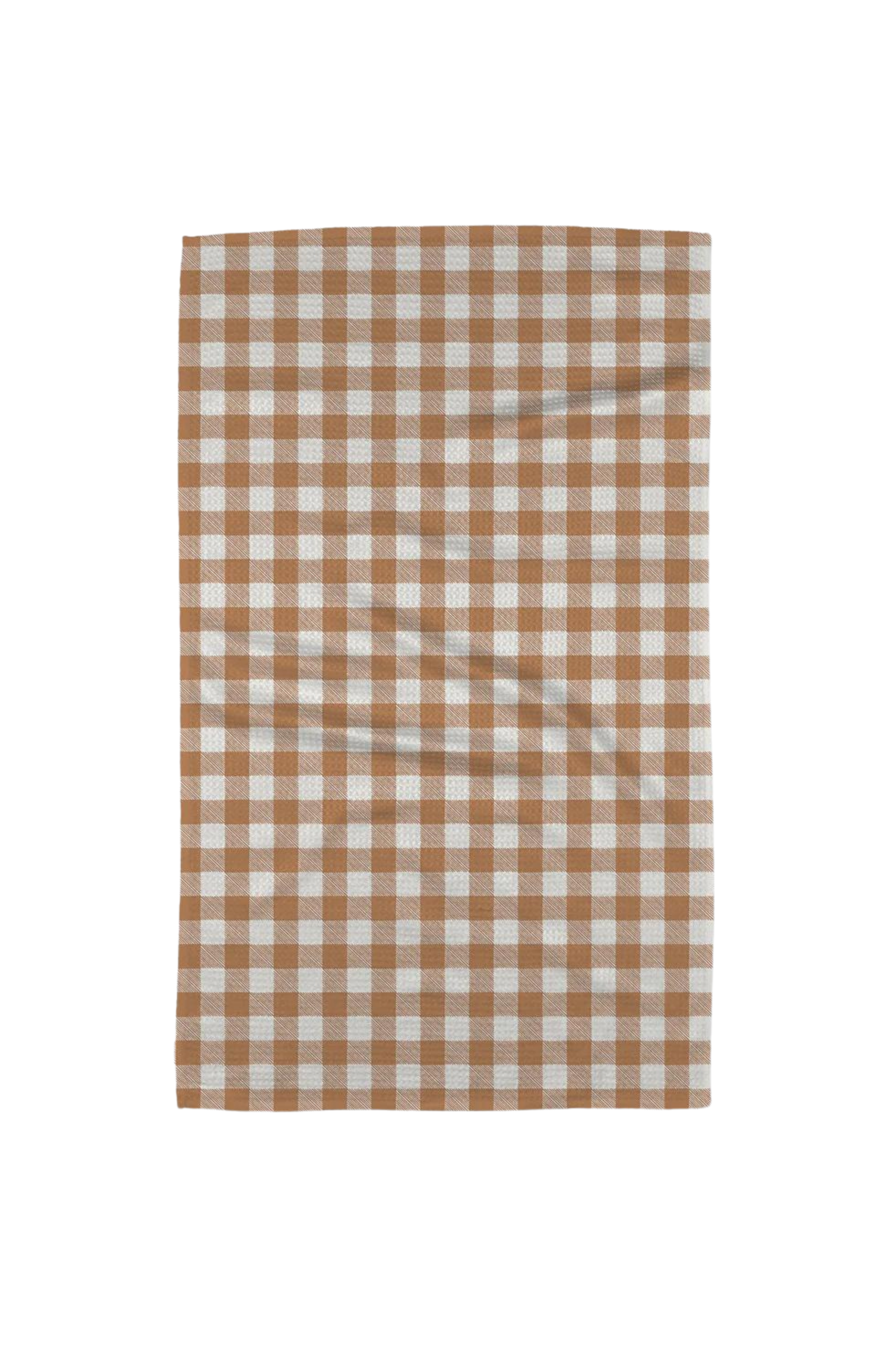 Brown Kitchen Tea Towels with Soft Classic Check Pattern