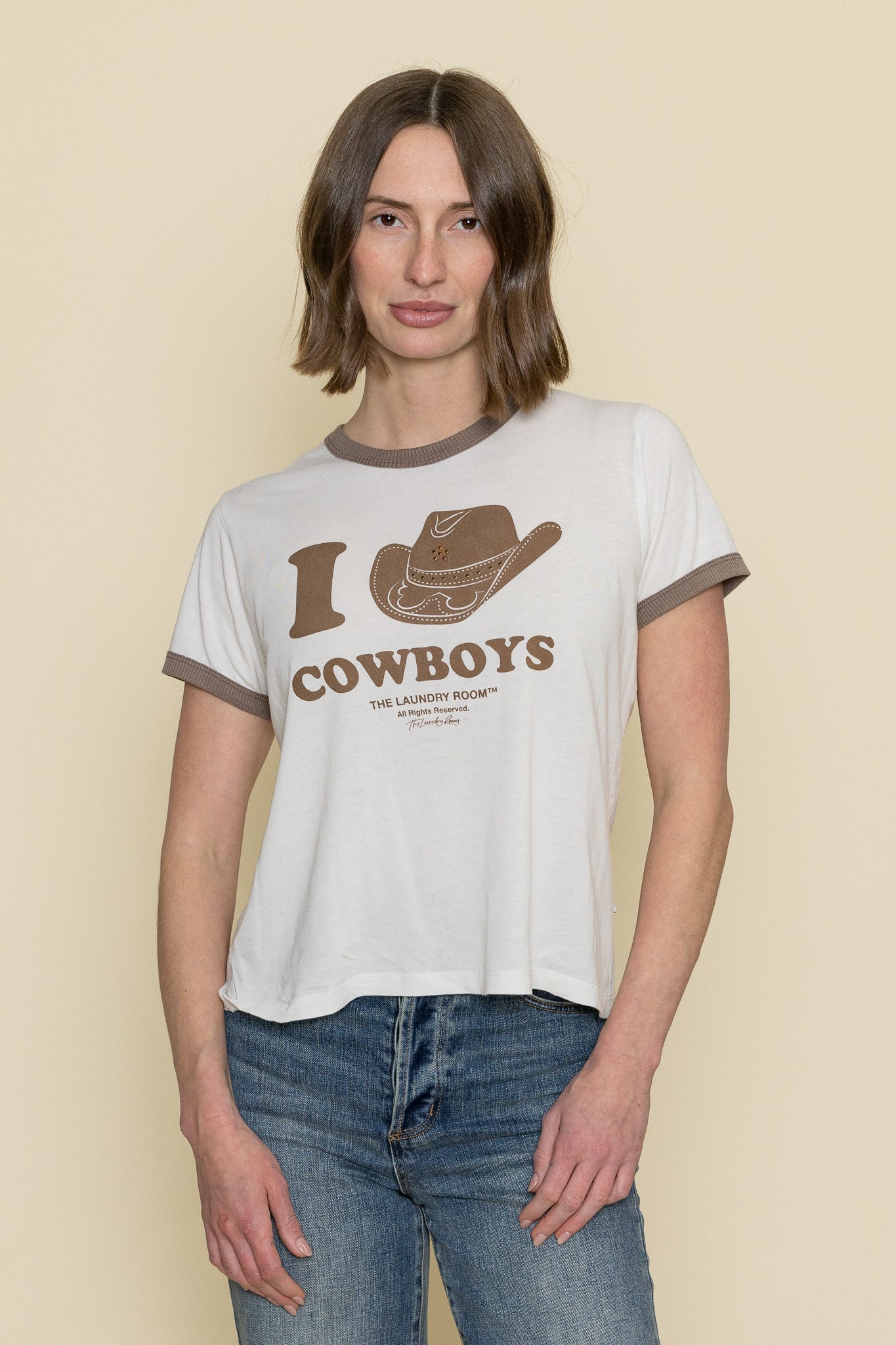 I Heart Cowboys Perfect Ringer Tee