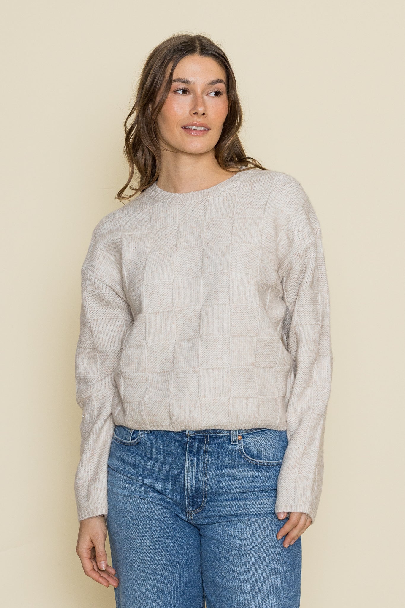 Delilah Check Sweater