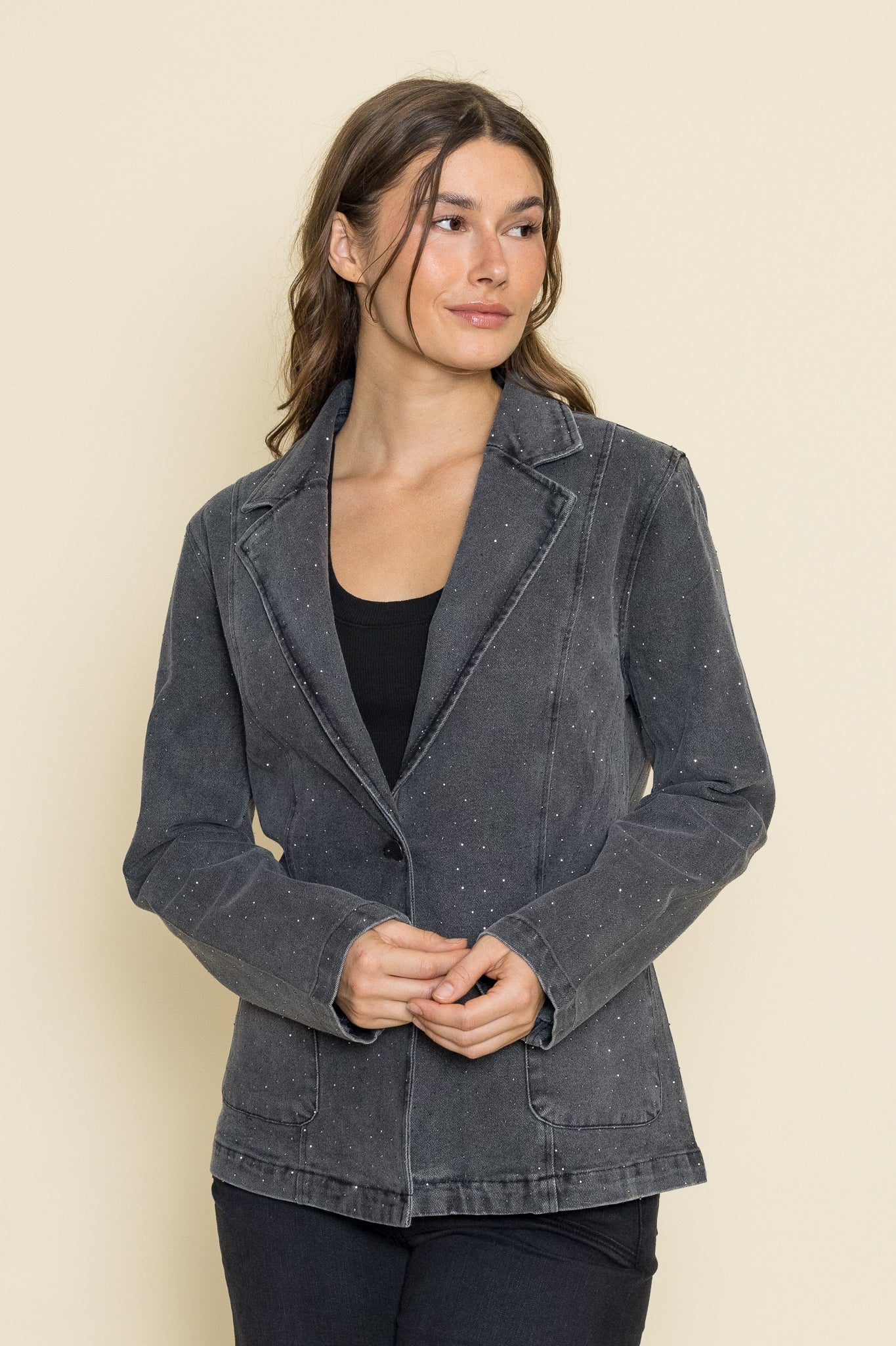 Heather Denim Blazer