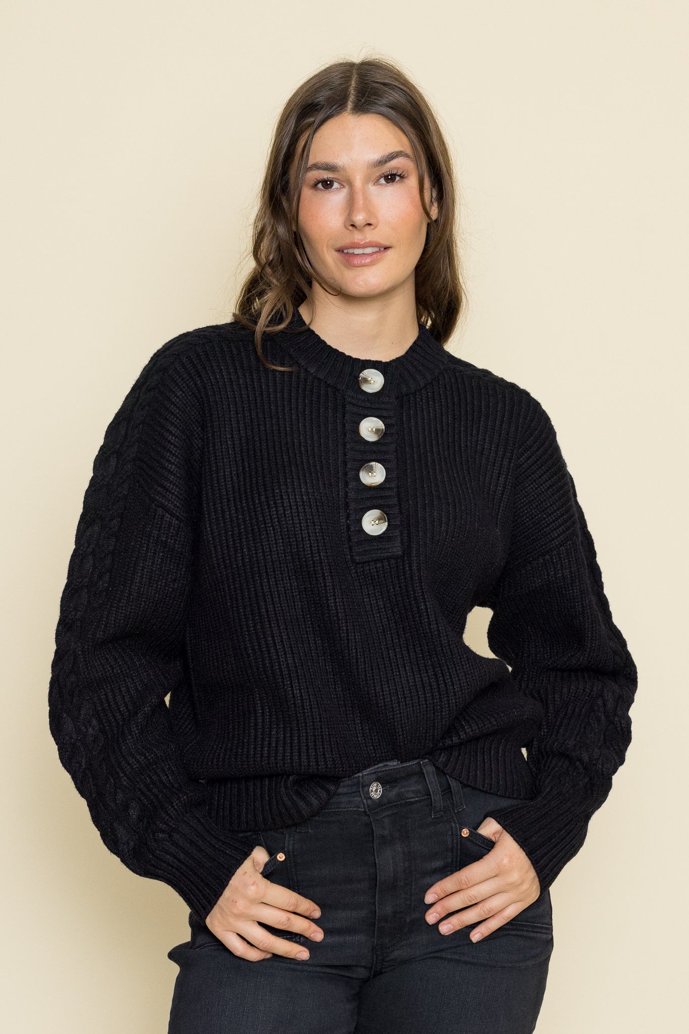 Vera Button Neck Sweater