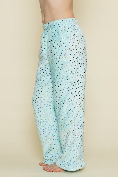 Blue Foil Star Plush Pant