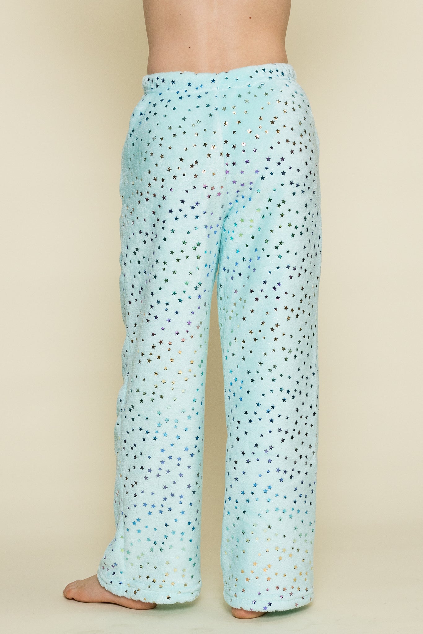 Blue Foil Star Plush Pant