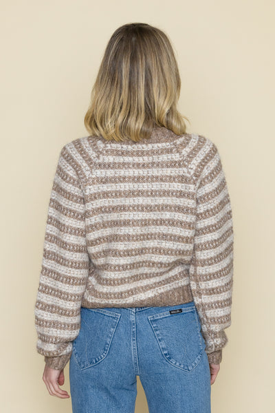 Este Metallic Stripe Cardigan