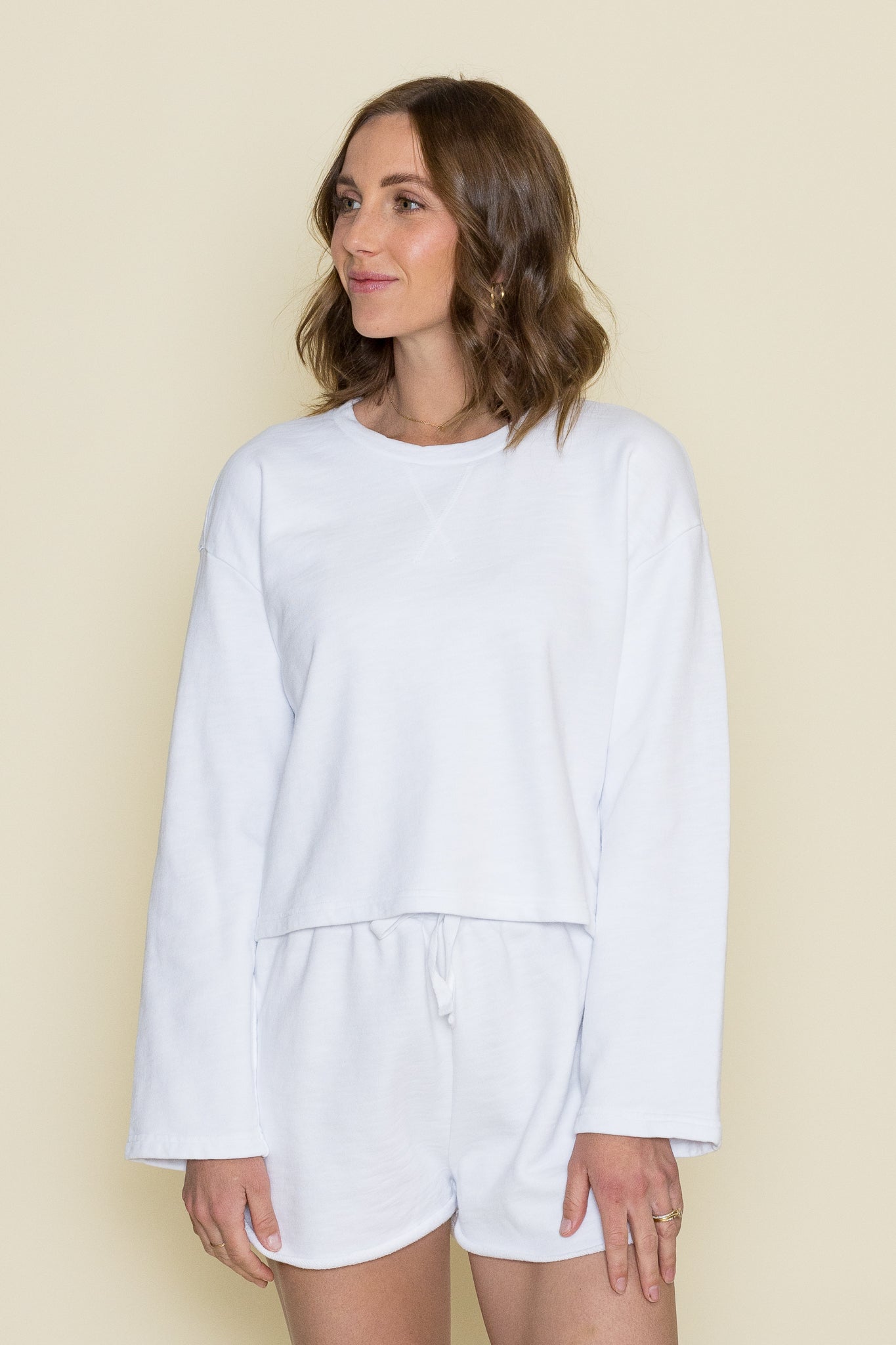 Crewneck Wide Sleeve Boxy Sweatshirt