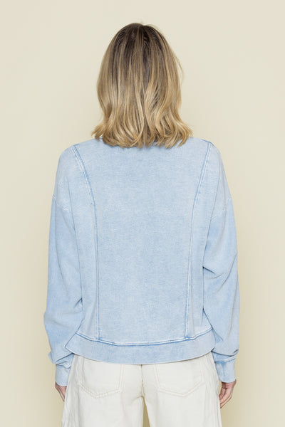 Lax Knit Denim Sweatshirt