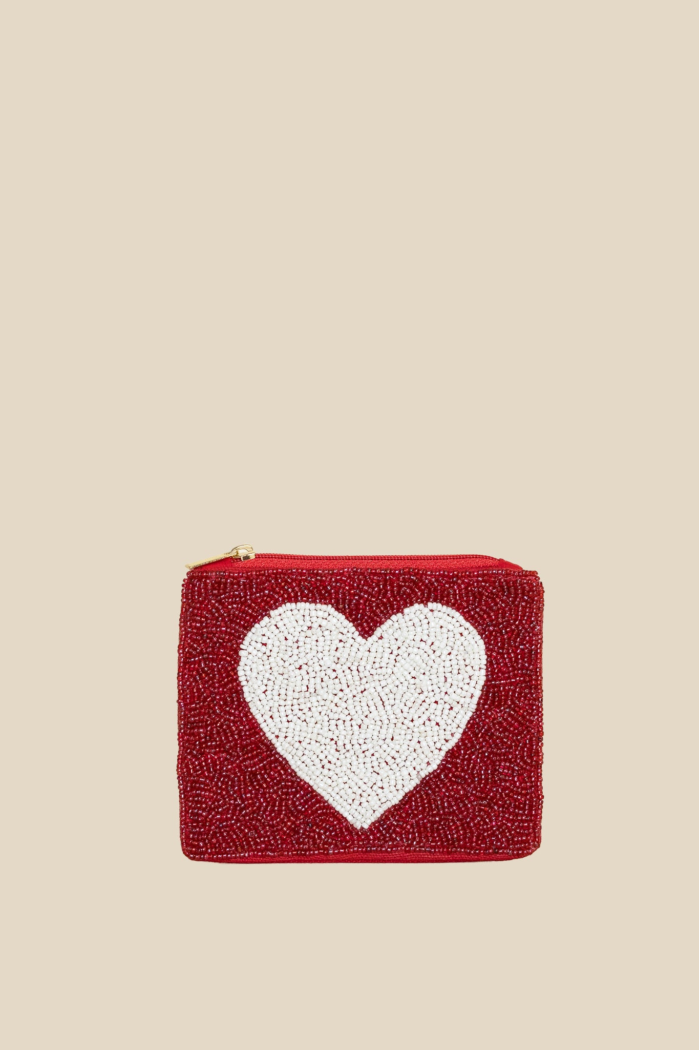 Heart Beaded Coin Pouch