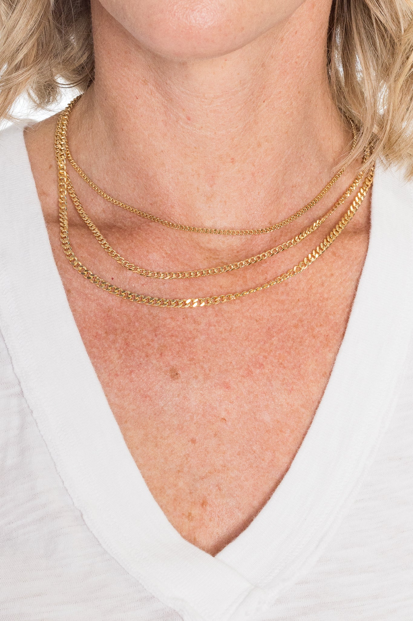 Cuban Link Trio Necklace