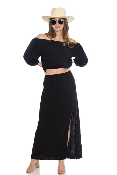 Front Slit Maxi Skirt