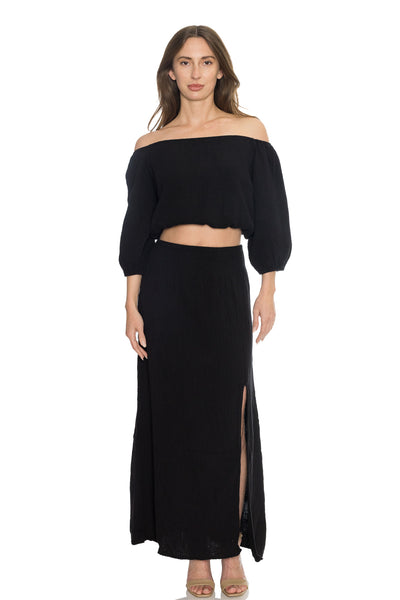 Front Slit Maxi Skirt