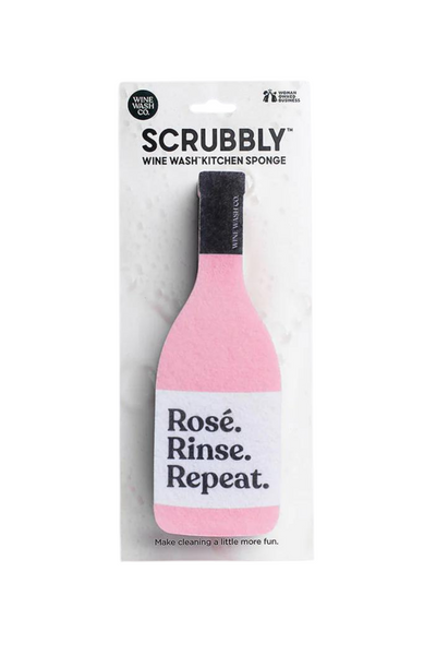 Wine Wash Scrubbly Kitchen Sponge Pink