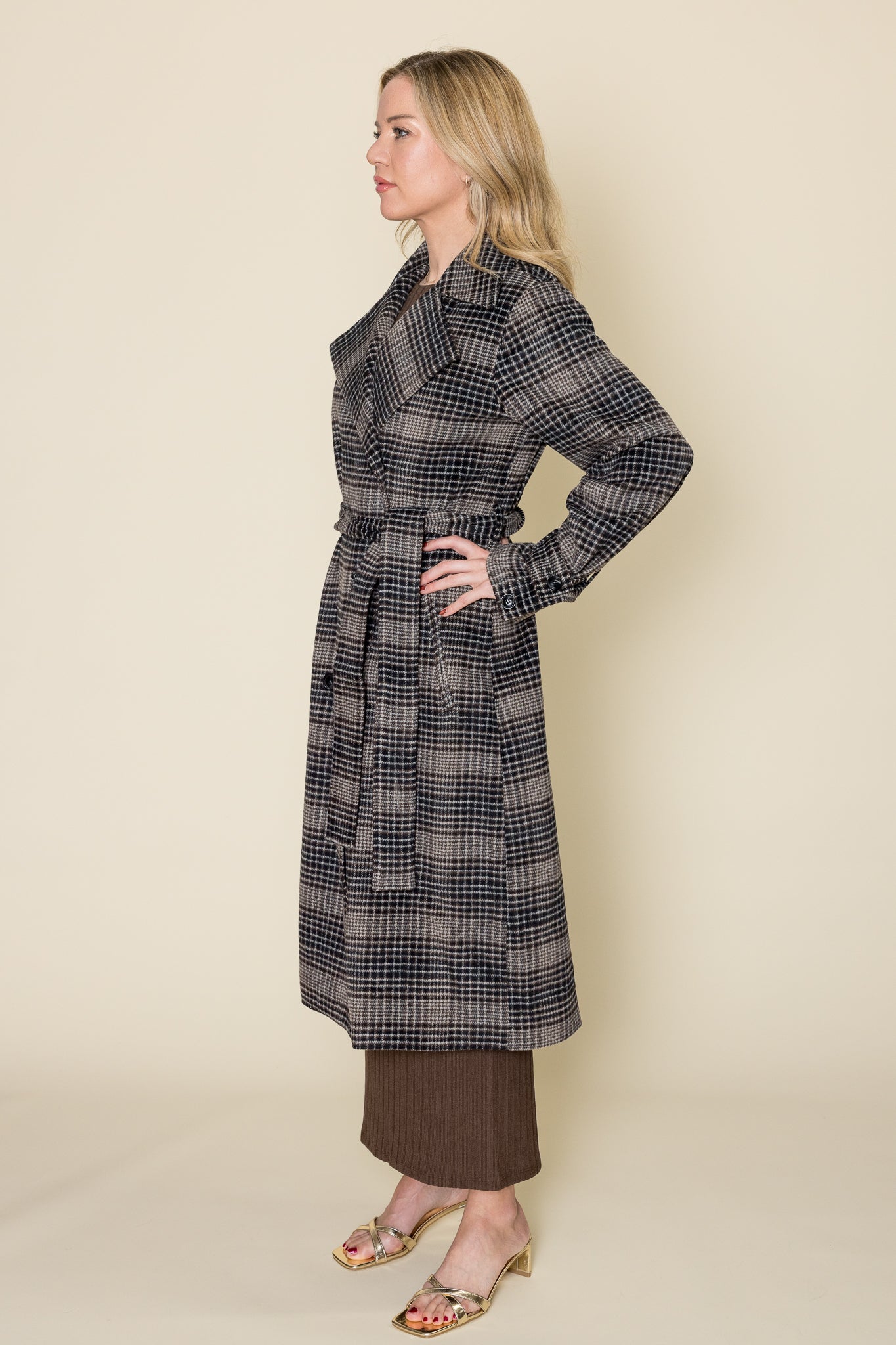 Jackie Plaid Trench