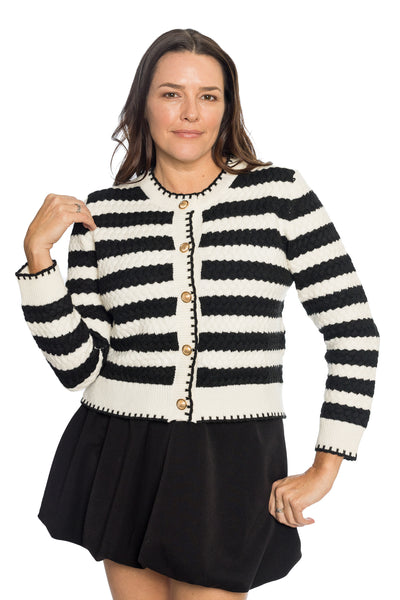 Mia Striped Cardigan by Common Collection